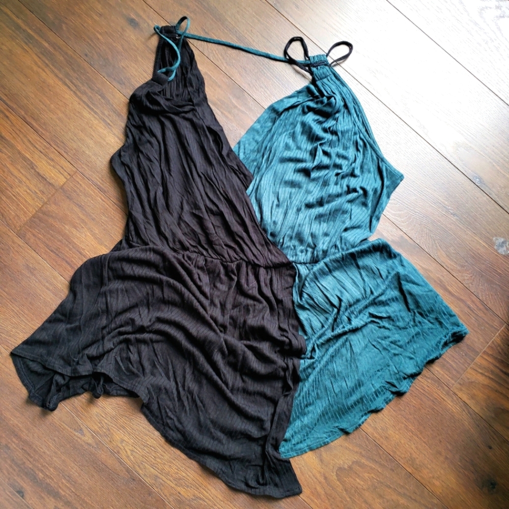 💖💖 NWOT Free People Babydoll Style Tank Top Two-Tone Black and Blue Size M
